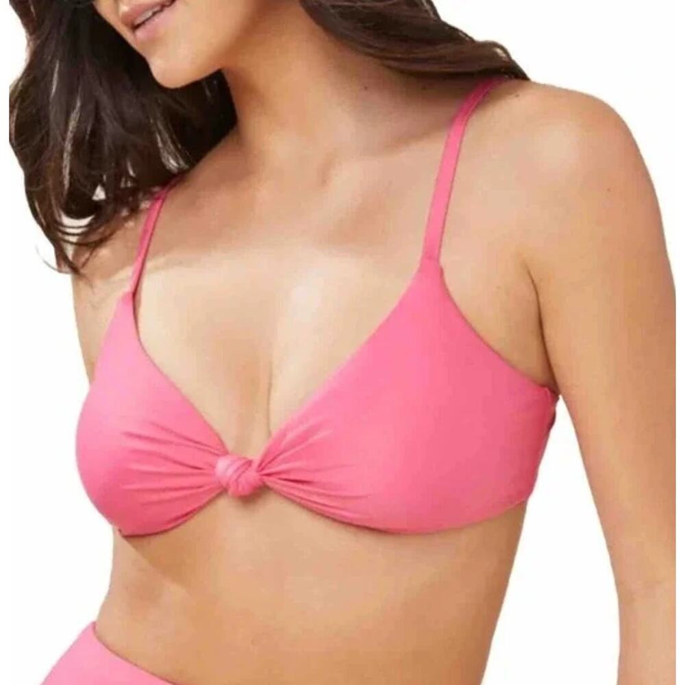 Andie Swim The Santorini Knot Front Bikini Top AT189 Size XS NWT Barbie Pink